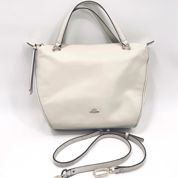 Coach Handbags - Coach Leather Satchel Crossbody Bag - Chalk Cream